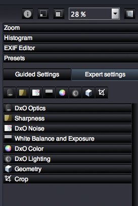 Optics Pro toolbar