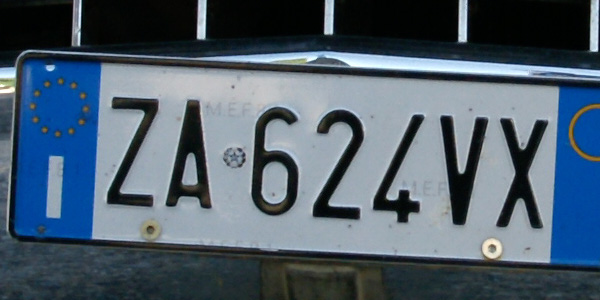 Full size clip from number plate